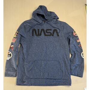 NASA Hoodie XXL Blue Aldrin Family Foundation Mission Patch Pullover